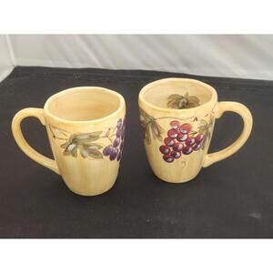 Set of 4 Grape Mugs, Beautifully Painted, Nobel Excellence Meritage